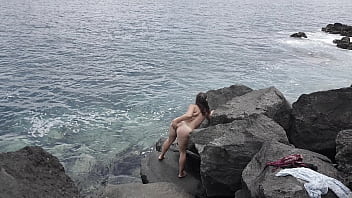 Preview 4 of Yes Xxx Porn - Unexpected Cumshot on the Face of a Nudist on the Beach! Cuckold Husband...Lover Marked Her