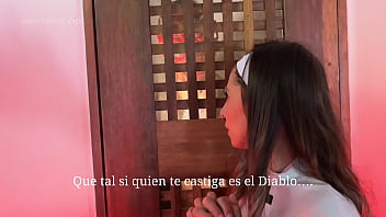 Preview 2 of Xnxx7 1o - Innocent nun confesses to the priest then punishes me and then makes me squirt by fucking me hard and cums on my wet pussy
