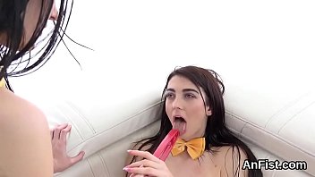 Preview 1 of Enema Punishment For Girl - Randy lezzie beauties are fist fucking narrowed muffs and anals