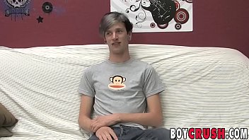 Preview 2 of First Day Of Sex - Skinny twink Danny Tyler interviewed before solo stroking