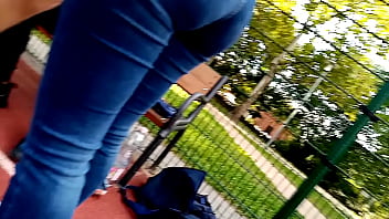 Preview 2 of Small Pussy And Small Bobs - sporty teen ass on outside