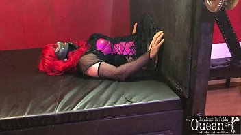 Preview 2 of Www Xxx Chains - Queen Dominatrix Frida t. her Tranny in GloryHole with Anal Play