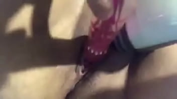Preview 4 of Anal Elevator - Using body massager to vibrate that sexy pussy