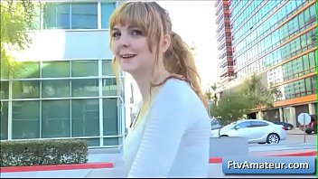 Preview 3 of Cali The Best - Sexy natural big tit blonde teen amateur Alyssa flash her big boobs in a diner