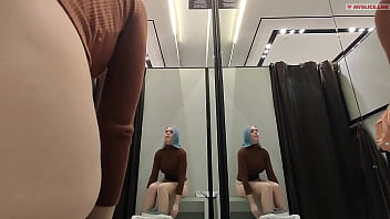 Preview 2 of Sleeping Pakistani Mom Son Xxxx - Risky masturbation in a fitting room in a mall. I wanted to take a risk and get a quick orgasm by fucking myself in the fitting