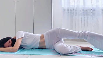 Preview 2 of Big Sex Wiht - All White HaulYoga pose to correct the spin