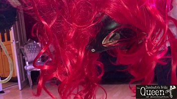 Preview 3 of Tranny Tube Joi - Queen Dominatrix Frida t. her Tranny with Anal Play and Ball Weights