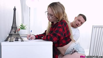 Preview 1 of Savita Bhabhi Xxc - If you think all nerdy chicks do is study,  check out this blonde student hooking up with her hot - FULL SCENE on http://SheIsNerdy4K.com