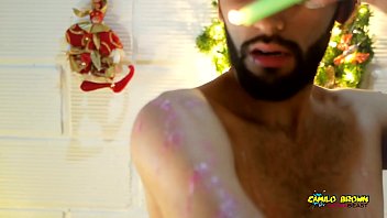 Preview 2 of Sunny Pussy Lick Dick Xxxx - Young Uncut Latino In Colorful Christmas Wax Play With Carols In The Back