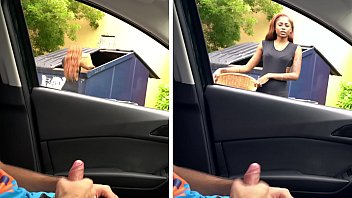 Preview 2 of Desi Xxxxxc - NICHE PARADE - Pretty Ebony Girl With Nice Smile Giving Me Handjob Through Car Window