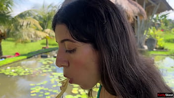 Preview 4 of Sex3aimy Info - Public Cumwalk in Cafe ,  Eating Pasta Carbonara with Sperm on Face