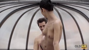 Preview 2 of Anal Deriere - OLD4K. Dirty games started by young lassie Angie Moon and old BF in jacuzzi