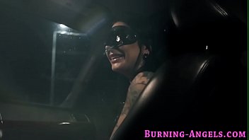 Preview 1 of Milf Tease Young - Tattooed lesbian fourway in fetish costumes