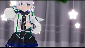 Preview 1 of Ind Bhabi Devr - Amane Kanata Hentai Hololive Undress Sex Dance Mmd 3D Dark Green Star