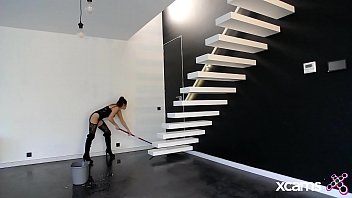 Preview 3 of Bengoli Bf Video - Naughty maid cleaning the house in sexy lingerie and getting super wet