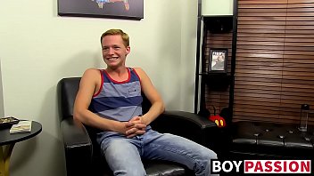 Preview 2 of Sex Porn Syuting - Twink Billy London slides dildo in ass and jerks cock solo
