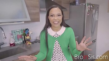 Preview 2 of Barbie N Ken - Busty Brunette Latina Stepsister Lets Stepbrother Inside Her- Adriana Maya