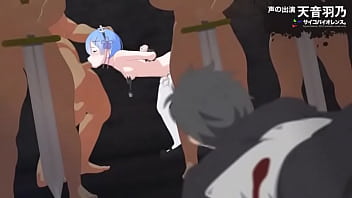 Preview 2 of Crowd Fuck One Girl Indian - 【サンプル】レム陵辱~スバル君の目の前で1~
