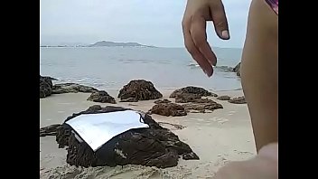 Preview 2 of Dani Daniels And Johnny Sims - Young latina wife gets naked,  dances and teases men on public beach in Brazil - real amateur slut