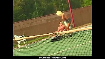 Preview 3 of Train Bus Flashing She Likes - MomsWithBoys - Sporty Blonde Mom Fucks Young Tennis Boy