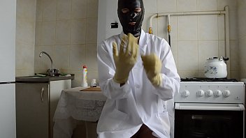 Preview 3 of 8tenxxx Hd - guy in the medical gown puts on three layers of gloves