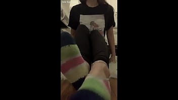 Preview 4 of Big X8 - Hot Model&#039_s Converse and Colorful Fuzzy Socks
