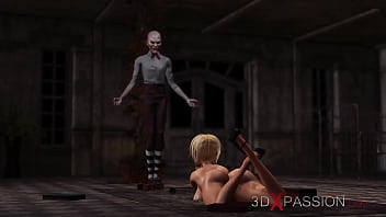 Preview 1 of Russian Un Touch Xxx - Joker fucks hard a sexy clown lady in an abandoned boy scout camp