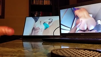 Preview 4 of Cita Con La Mom - Masturbating guy with computer