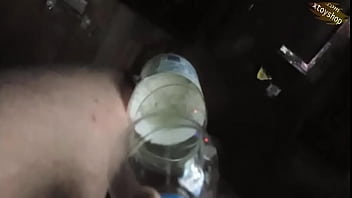 Preview 4 of Xzxx Xxx - Hot Pissing Into A Bottle At Midnight