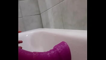 Preview 1 of Fat Blond Gangbang - huge dildo in ass