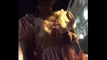 Preview 3 of Girlfriend On Bathroom Porn Sex - Sissy out for a stroll in chastity