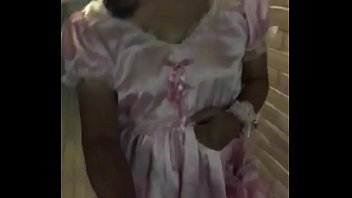 Preview 1 of Girlfriend On Bathroom Porn Sex - Sissy out for a stroll in chastity