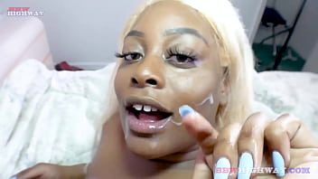 Preview 4 of Xxxnxxxx Artis Norway - new plump princess Juicy Tee shows off her head skills all over Majiik Montana&#039_s dick on BBWHighway