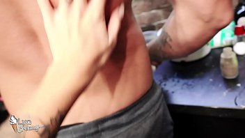 Preview 1 of Mother Show Tits Daughter - Teen Suck Big Cock and Jerk Off - Oral Creampie