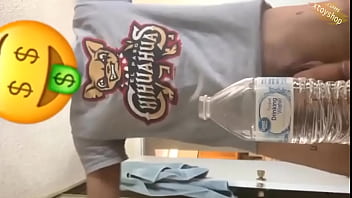 Preview 3 of Daddy Can I Touch Your Penis Gay - Hot Bottle Cap Challenge With Big Flaccid Cock