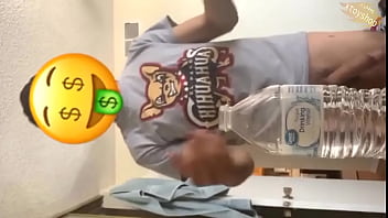 Preview 4 of Daddy Can I Touch Your Penis Gay - Hot Bottle Cap Challenge With Big Flaccid Cock