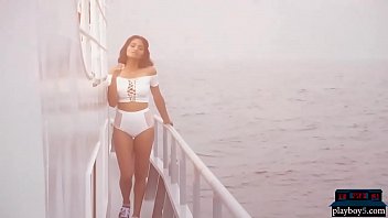 Preview 2 of Nylon Vip 1080p - Exotic Playboy model gets naked outdoor and on a boat
