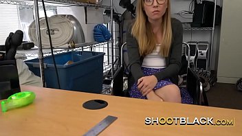 Preview 2 of Police Xxz - Blonde slut shows her porn acting skills to bang the BBC