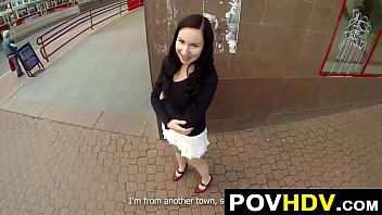 Preview 1 of Woman Fuck Black Man - Bus Stop Meet And Outdoor Fuck POV