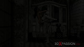 Preview 4 of Entot Tante - Evil clown plays with a sweet horny college girl in an abandoned hospital