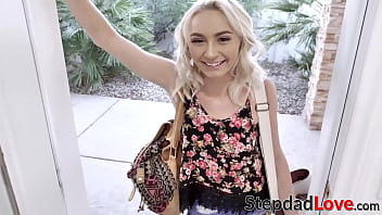 Preview 2 of Eva Notty Alleta Ocean - Petite sweetie shows stepdaddys dick some POV love