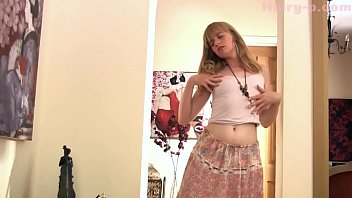 Preview 1 of Spy Cam In Fitness - Amateur naked blonde brushing her bush