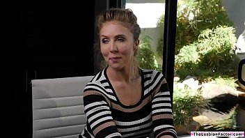 Preview 2 of Mom 40 Age - Stressed client licked by lesbian lawyer