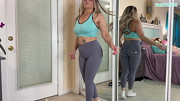Preview 4 of Nagpur Xxx - Sexy MILF Gym workout Clothes Try On Haul - SFW - TabithaXXX