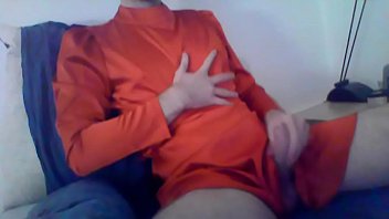 Preview 3 of Janver Xxx Video Hd - Sexy crossdresser cuming on satin red dress