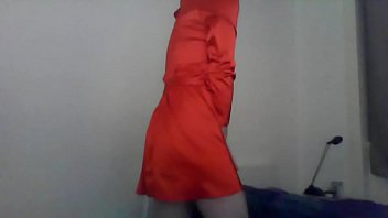 Preview 1 of Janver Xxx Video Hd - Sexy crossdresser cuming on satin red dress
