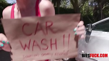 Preview 1 of New Bule Videos - Carwash Cuties- Gangbang