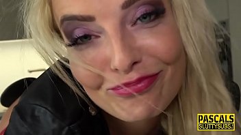 Preview 2 of Norway Pshto - Handcuffed kinky blonde gets throated