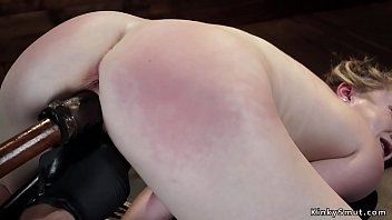 Preview 4 of Shower Fua - Blonde in bondage on knees whipped