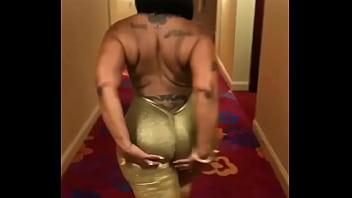 Preview 2 of Seen Big Cock - Cherokee D Ass Walking In Gold Stretch Pants.